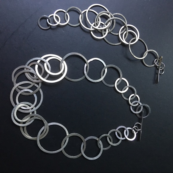 2pc Sterling silver link necklace & bracelet set - Picture 4 of 10